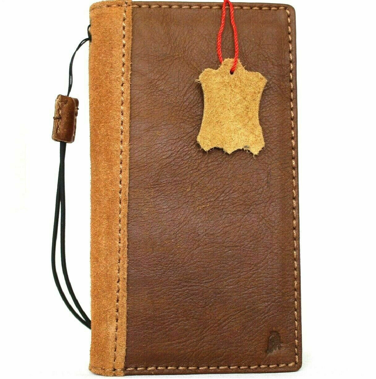 Genuine soft leather iPhone 12 Pro case by DAVISCASE with vintage suede style, ID window, credit card slots, slim full grain cover