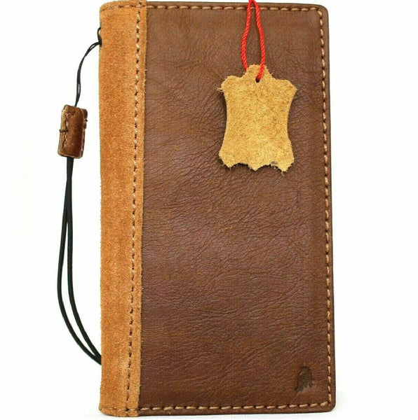 Genuine Soft Leather Case For Apple iPhone 12 PRO Book Wallet Vintage Suede Style ID Window Credit Cards Slots Slim Cover Full Grain DavisCase