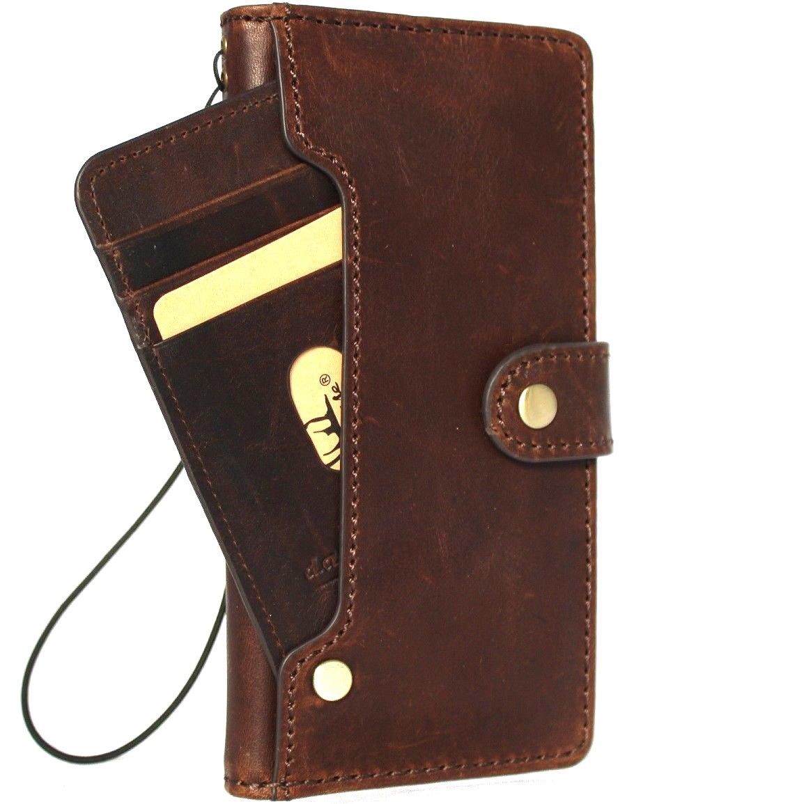 Vintage leather Samsung Galaxy Note 9 wallet case by DavisCase with card slots, wireless charging compatibility, and book-style closure.