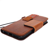 Genuine Tan Leather iPhone 8 Plus Magnetic Case Cover Wallet Credit Cards Holder Luxury Handmade Davis 1948