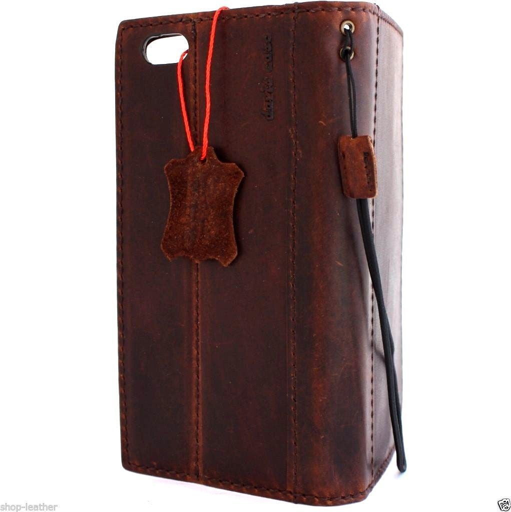 Genuine Italy leather iPhone 6/6s Plus wallet case by DAVISCASE with flip cover, card slots, and slim design.