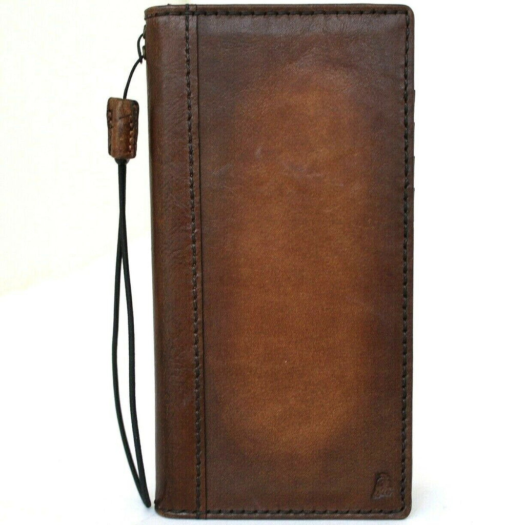 Genuine leather Samsung Galaxy Note 20 5G book wallet case with card holder and soft rubber interior by DAVISCASE