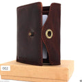 Men's full leather wallet with six credit card slots, two ID windows, and two bill compartments in brown leather.