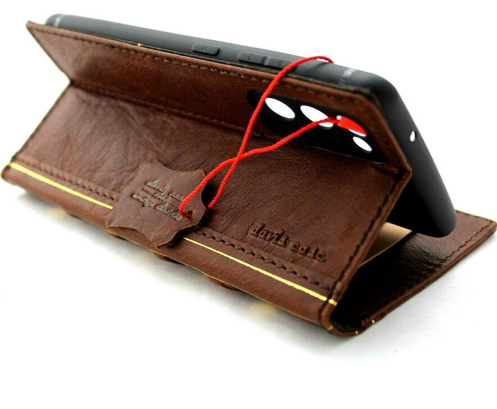 DavisCase genuine soft leather wallet case for Samsung Galaxy S20 FE with Bible design, card slots, wireless charging holder, slim fit.