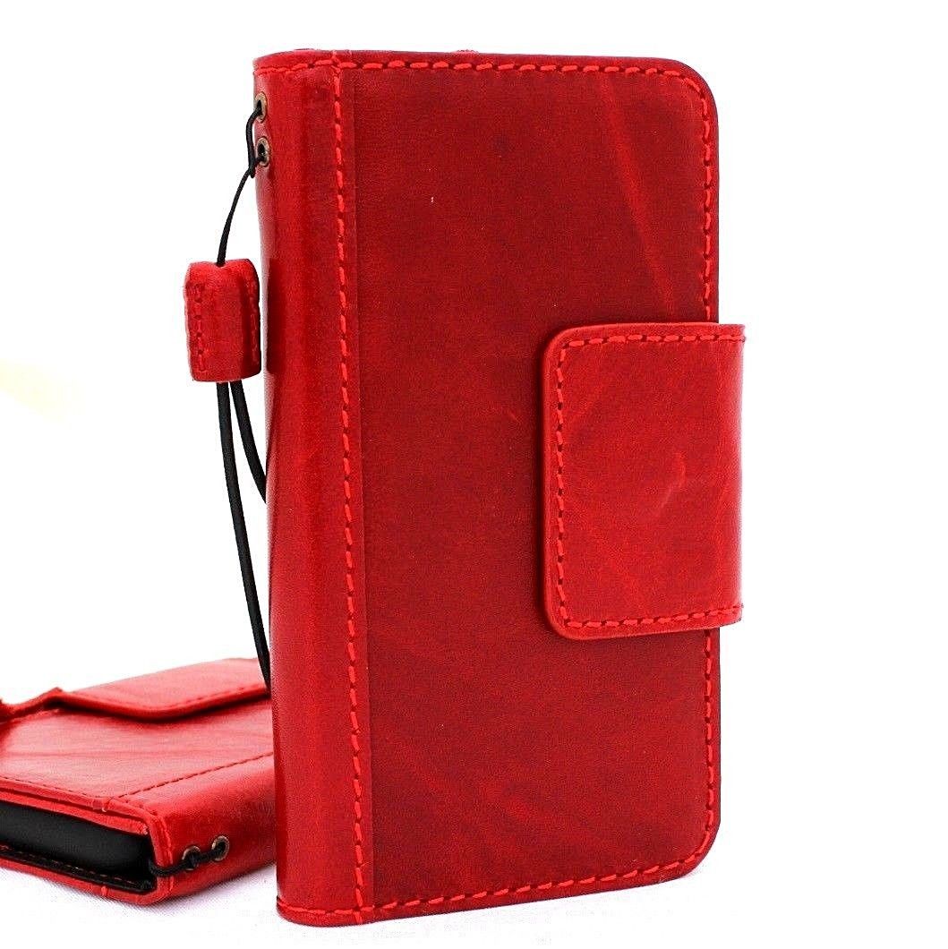 Wine red genuine leather wallet case for Samsung Galaxy S9 with Jafo design, handmade, oiled finish, magnetic closure, business style.