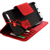 Véritable étui en cuir véritable pour iPhone 7 plus couverture rouge magnétique portefeuille porte-crédit livre de luxe Rfid payer