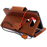 Genuine retro leather Case for LG V20 book wallet magnet cover light brown cards slots slim jafo 48