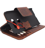 Genuine vintage leather Case for LG V30 book wallet magnet closure cover slim brown cards slots handmade daviscase
