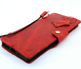 Echtes rotes Lederetui für Samsung Galaxy Note 20, Buch-Soft-Wallet-Cover, Kartenhalter, Gummi, Vintage, schlankes Design, Wireless 5G, Davis