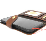 Cuir véritable pour apple iPhone xr housse portefeuille vintage livre de crédit charge sans fil caoutchouc flip fait main Jafo