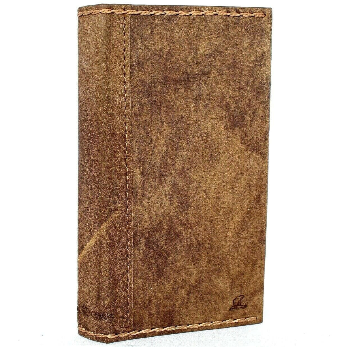 Handmade genuine soft leather wallet case for Apple iPhone 13 Pro Max by DAVISCASE, featuring vintage design and card slots.