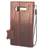 Echte Vintage-Lederhülle für Samsung Galaxy Note 8, Buch-Brieftaschen-Abdeckung, Kartenfächer, braun, schlankes Daviscase, individuelle Prägung 