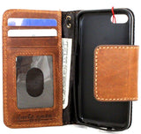 genuine real leather case for iphone 5 5s 5c SE book wallet credit card  cover  magnet bracket daviscase