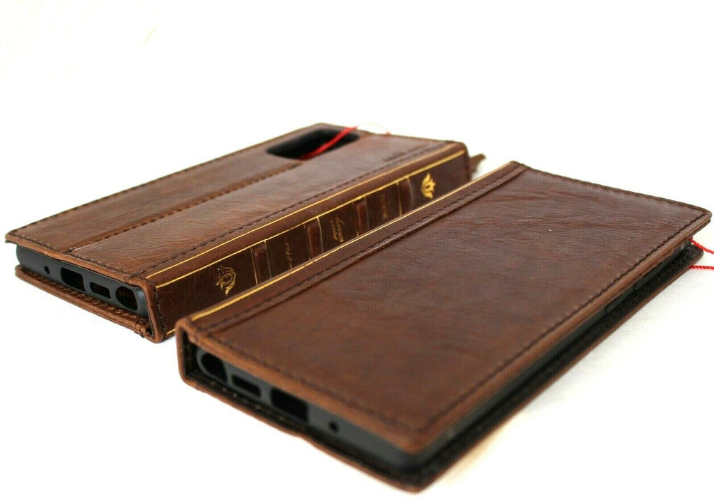 Genuine leather Bible book wallet case for Samsung Galaxy Note 20 5G with card slots, wireless charging holder by DAVISCASE.