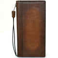 Genuine tan leather Samsung Galaxy S21 Plus 5G wallet case with ID window, card slots, wireless charging holder, DavisCASE.