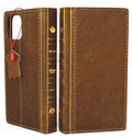 Genuine full tan leather wallet phone case for iPhone 12 Pro Max by DAVISCASE, with ID window and credit card slots, soft slim design.
