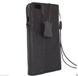 genuine leather case for iphone 6s plus cover 6  s book wallet band credit card id magnet business slim magnet black daviscase