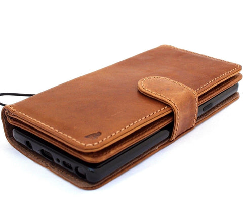 Genuine leather case for Samsung Galaxy Note 9 book wallet cover soft vintage detachable cards slots slim magnetic holder daviscase