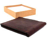 Herren-Geldbörse aus echtem, weichem Leder, 4 Kreditkartenfächer, 1 Geldscheinfach, schlankes, handgefertigtes braunes DavisCase