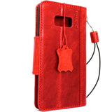 Echte Vintage-Lederhülle für Samsung Galaxy S8, Buch-Geldbörse, Magnethülle, rotes Daviscase