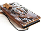 Genuine Leather Case for Google Pixel 6 6a 7 7a 8 pro Book Wallet Book  Retro Stand Luxury Dark Davis 1948 5G Wireless Charging Jesus Cross