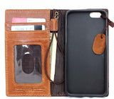 Étui en cuir véritable pour apple iPhone 6 6s, classique, avec portefeuille, porte-crédit, luxe, JP