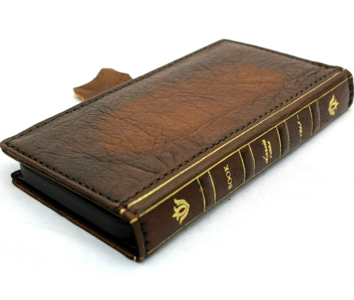 Handmade genuine leather wallet case for OnePlus 9 Pro by DAVISCASE, vintage style, full grain leather with card slots and protective cover