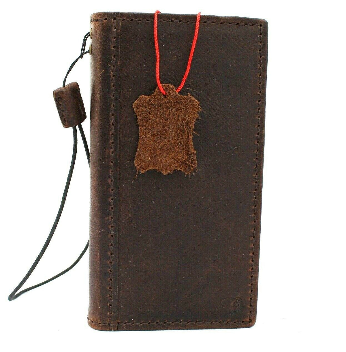 DavisCase genuine leather vintage wallet case for Apple iPhone 11 Pro with credit card slots and slim design for wireless charging.
