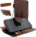 Vintage leather iPhone XR case by DAVISCASE with wallet slots, magnetic car holder, and stand feature, crafted with premium oiled leather.