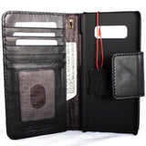 Genuine vintage leather case for Samsung Galaxy NOTE 8 book wallet magnetic closure black cover cards slots slim Daviscase bm