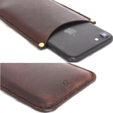 Echtleder-Hülle für Apple iPhone SE 5 5S 5S, dünne Brieftasche, schlanke Retro-Halterung, klassisches braunes Daviscase 