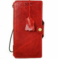 Handmade genuine leather phone case for iPhone 11-17 Pro Max with wallet, credit card slots, in Davis Red Wine full grain leather.