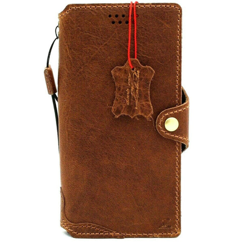 Genuine Vintage Tan Leather case for Samsung Galaxy Note 10 Plus book wallet Soft holder Cards slots rubber stand Wireless charging Slim design Davis