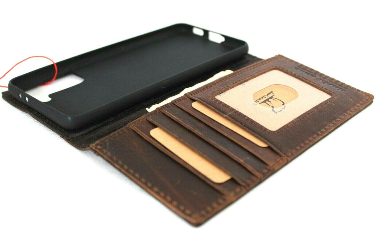 Leather wallet case for Samsung Galaxy S21 Plus 5G by DAVISCASE featuring Bible book design, card slots, wireless charging holder.
