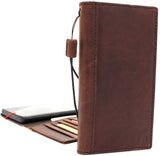 Genuine Vintage Leather case for Samsung Galaxy Note 9 book Wallet Cover cards slots dark brown slim daviscase handmade
