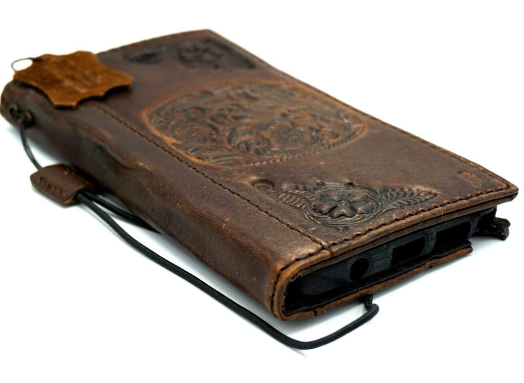 DavisCase genuine leather flip wallet case for Google Pixel 7 Pro, dark leopard design with stand feature and wireless charging compatibility.