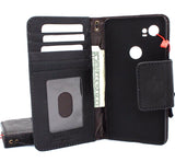 Echtledertasche für Google Pixel 2 XL, Buch-Geldbörse, handgefertigt, Retro-Magnet, Schwarz, luxuriöser weicher Halter von IL Davis