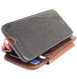 Véritable cuir italien iPhone 8 cas couverture portefeuille support en caoutchouc livre amovible 7 fait main luxe Jafo