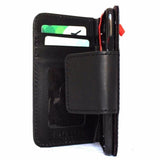 Genuine Natural Black Leather Case for iPhone SE 2 2020 Cover Book Wallet Cards Magnetic Soft Davis Classic Art Wireless Charging