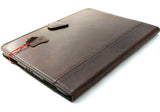 Genuine Vintage Leather Case for Apple iPad Pro 11 (2021) Handmade Hard Cover flip rubber Credit Card Slots Brown Slim Style DavisCase