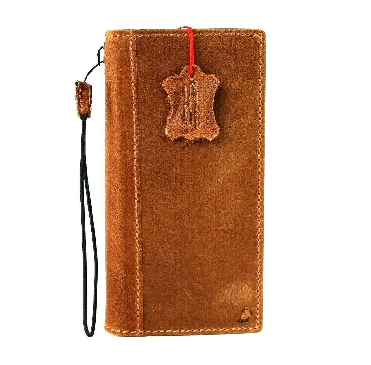 DavisCase genuine leather wallet case for Samsung Galaxy S21 Ultra with card slots, wireless charging holder, and luxury rubber accents.