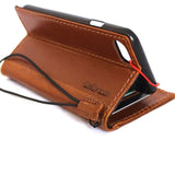 Véritable cuir véritable iPhone 7 classique étui portefeuille porte-crédit livre de luxe Rfid Pay eu