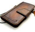 Genuine leather iPhone 13 Mini case by DAVISCASE with vintage design, magnetic closure, slim wallet style, soft handmade cover