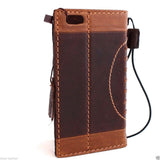 Schutzhülle für iPhone 6 6S aus echtem italienischem Leder mit Brieftasche, Kreditkartenetui, Sprort S
