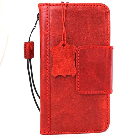 Echte Echtledertasche für LG G6 Book Walle Cover handgefertigtes luxuriöses rotes Magnet Slim Daviscase