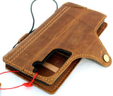 Genuine Leather Case for Samsung Galaxy S21 book Wallet Handmade Rubber holder cover Wireless charging Slim Tan DavisCase