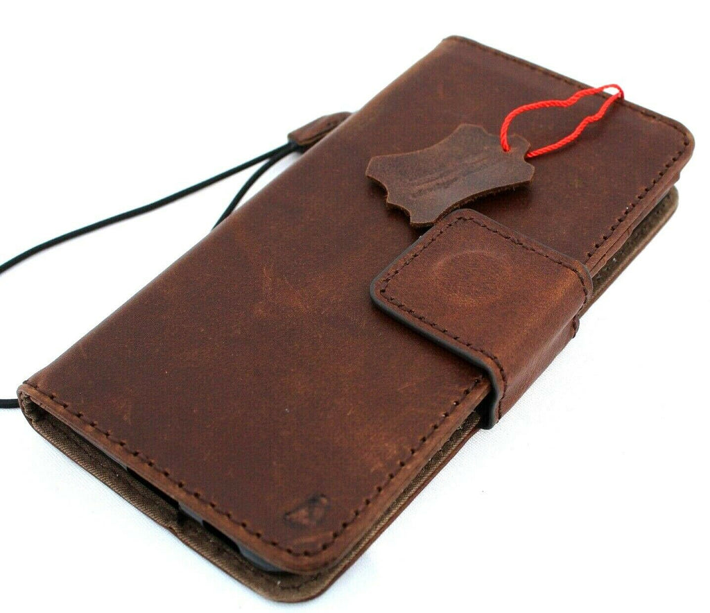 Genuine vintage leather Samsung Galaxy S21 wallet case with magnetic closure and removable soft cover by DAVISCASE.
