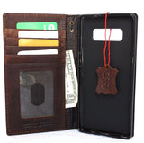 Echte Vintage-Lederhülle für Samsung Galaxy Note 8, Buch-Brieftaschen-Abdeckung, Kartenfächer, braun, schlankes Daviscase 