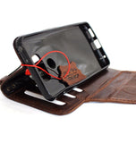 Étui en cuir véritable naturel pour LG G6, couverture portefeuille de livre, fait à la main, magnétique marron, jafo 48