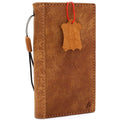 Handmade vintage leather Samsung Galaxy S9 wallet case in tan with card slots, designed by DAVISCASE.